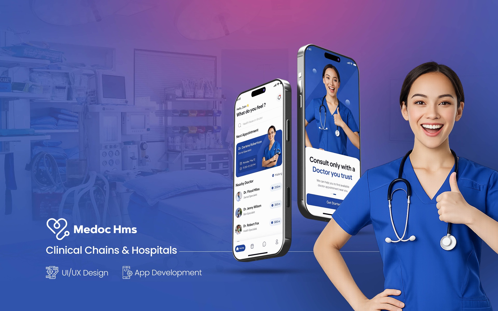 MEDOC HMS clinic management dashboard